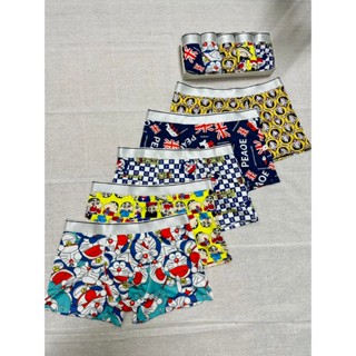 Quần lót nam, quần sịp đùi boxer nam chất thun lạnh cao cấp co dãn in hình họa tiết cute Doremon, Shin, Lyffy