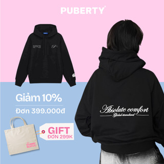 Áo hoodie localbrand PUBERTY Absolute Comfort Hoodie - Trắng/Đen