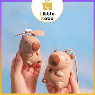Quạt Cầm Tay Capybara Quạt Đeo Cổ Chuột Lang Nước Kèm Dây Đeo Nhỏ Gọn Cho Học Sinh Đồ Chơi Trẻ Em