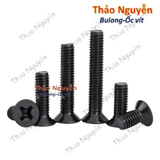 Set 20 con ốc vít pake đầu bằng thép mạ đen m3 m4 m5 m6