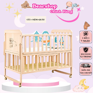 Cũi cho bé 2 tầng đa năng honalife, nôi cho bé tặng kèm màn điều chỉnh được độ cao hona056 -bảohành
