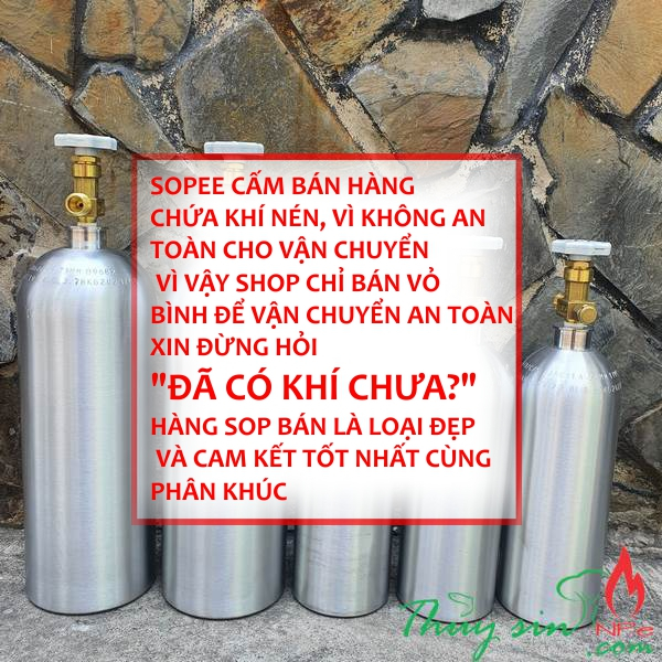 [HỎA TỐC] Vỏ nhôm 4 lít | Vỏ chứa C02 áp suất 169bar | Vỏ dùng để chứa C02 thủy sinh