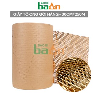 Cuộn giấy gói hàng tổ ong 30cmx250m chống sốc, chống trầy xước thay thế xốp hơi nilong