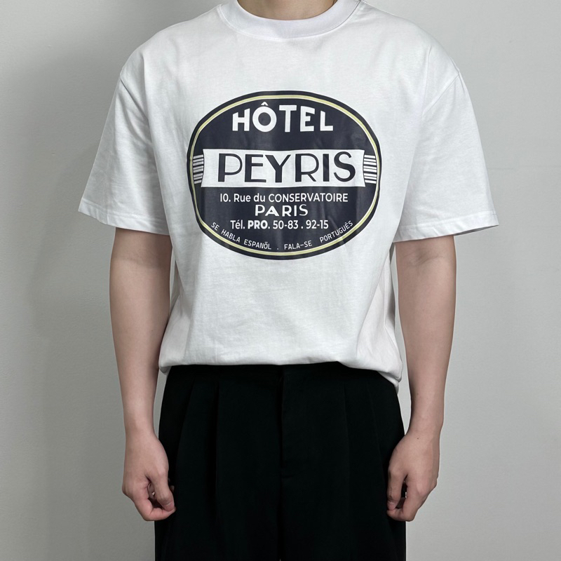 Áo Phông Logo Hôtel Peyris Tay Lỡ Form Oversize Nam Nữ Unisex - Phong Cách Trẻ Trung, Thoải Mái - La