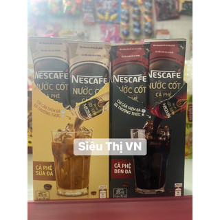 Hộp 5 thanh Nước cốt Nescafe sữa đá, đen đá x 75ml