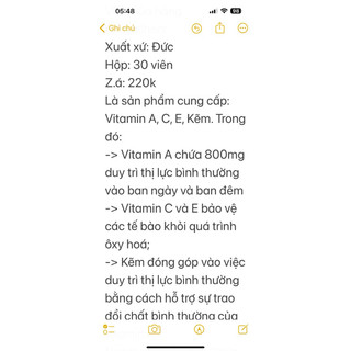 Hàng Đức đủ Bill Augen vital mắt