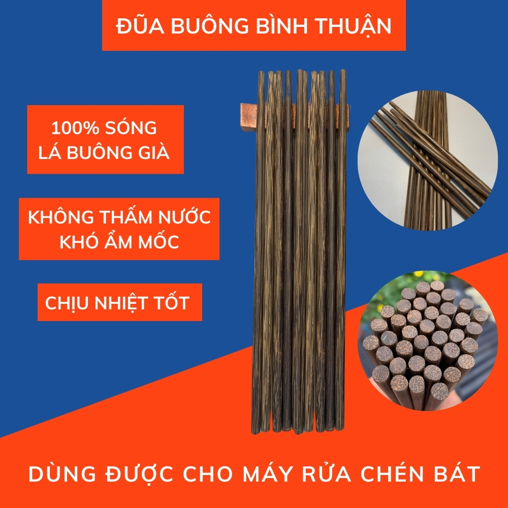   20 Đôi  Đũa Buông Cao Cấp Bình Thuận Đũa Gỗ Buông Loại 1 Chịu Nhiệt Khó Ẩm Mốc Không Ngậm Nước 