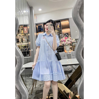 Váy kẻ thêu nơ sm