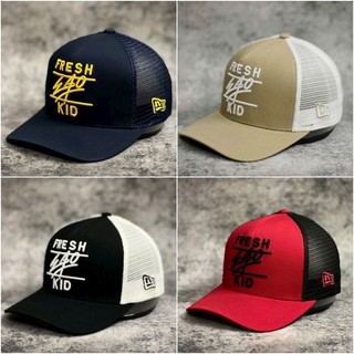 Mũ lưỡi trai Fresh E Kid chất cotton phối lưới Hàn Quốc cao cấp, nón kết thể thao màu vàng xám xanh