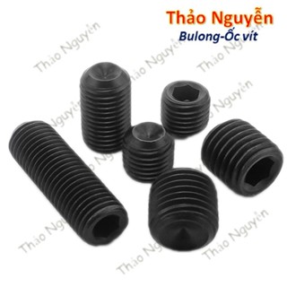 10 Ốc vít lục giác thép đen M3 M4 M5 M6 M8 M10 - Bu lông lục giác chìm không đầu, vít cấy, vít trí