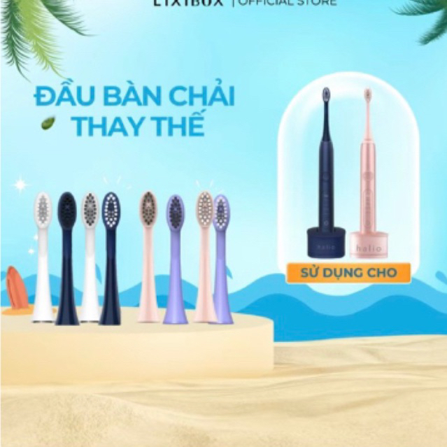 Combo Đầu Bàn Chải Điện Halio ( Có đầu Đen)  Dành Cho Răng Nhạy Cảm - Thay Thế Halio Sonic Whitening