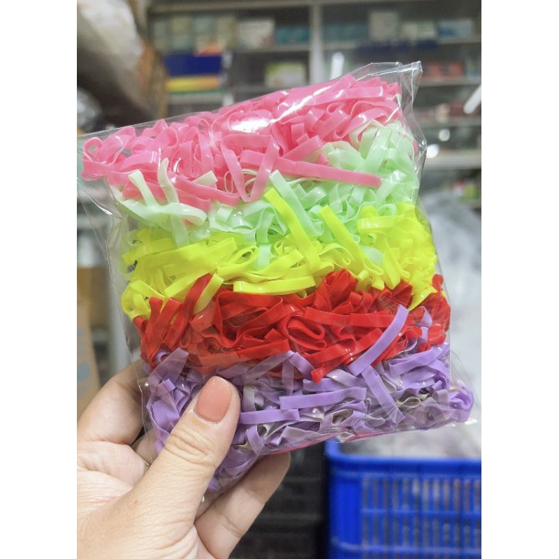 [mới] 1 túi 100gr thun - chun cột tóc, nịt tóc cao su (màu pastel)
