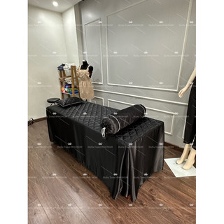 Ga/drap lụa chần bông không xếp ly cho giường spa, giường mi phun xăm