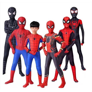 Bộ đồ người nhện kèm mũ cho bé trai, trang phục Haloween hoá trang Siêu Nhân Người Nhện cho bé trai