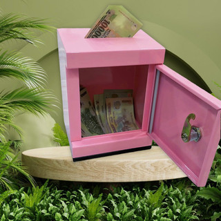 Két sắt mini tiết kiệm tiền loại trắng đen kích thước 25x20