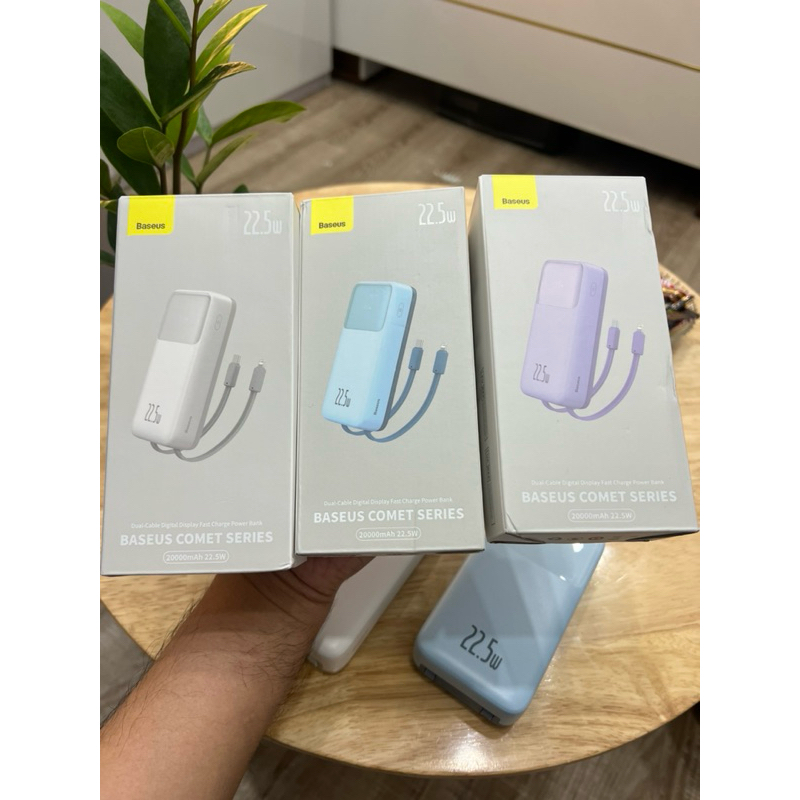 Pin sạc dự phòng chính hãng Baseus 20000mAh Type C PD 22.5W PPMD20 liền cáp Lightning và Type C có led hiện % pin | BigBuy360 - bigbuy360.vn