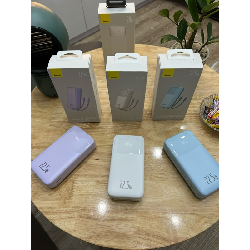 Pin sạc dự phòng chính hãng Baseus 20000mAh Type C PD 22.5W PPMD20 liền cáp Lightning và Type C có led hiện % pin | BigBuy360 - bigbuy360.vn