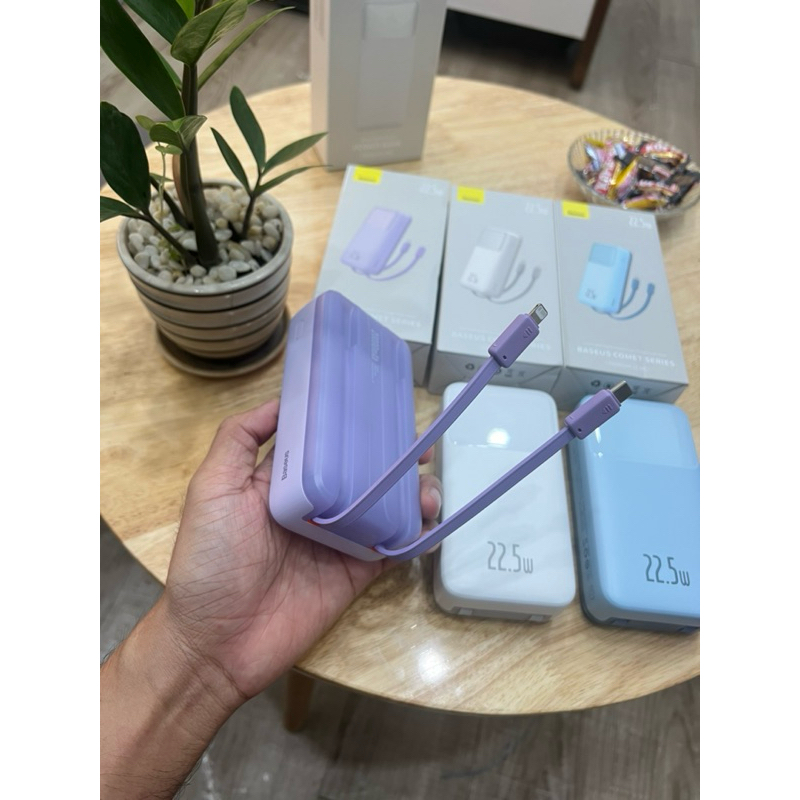 Pin sạc dự phòng chính hãng Baseus 20000mAh Type C PD 22.5W PPMD20 liền cáp Lightning và Type C có led hiện % pin | BigBuy360 - bigbuy360.vn