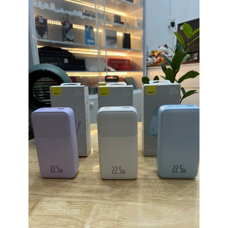 Pin sạc dự phòng chính hãng Baseus 20000mAh Type C PD 22.5W PPMD20 liền cáp Lightning và Type C có led hiện % pin | BigBuy360 - bigbuy360.vn