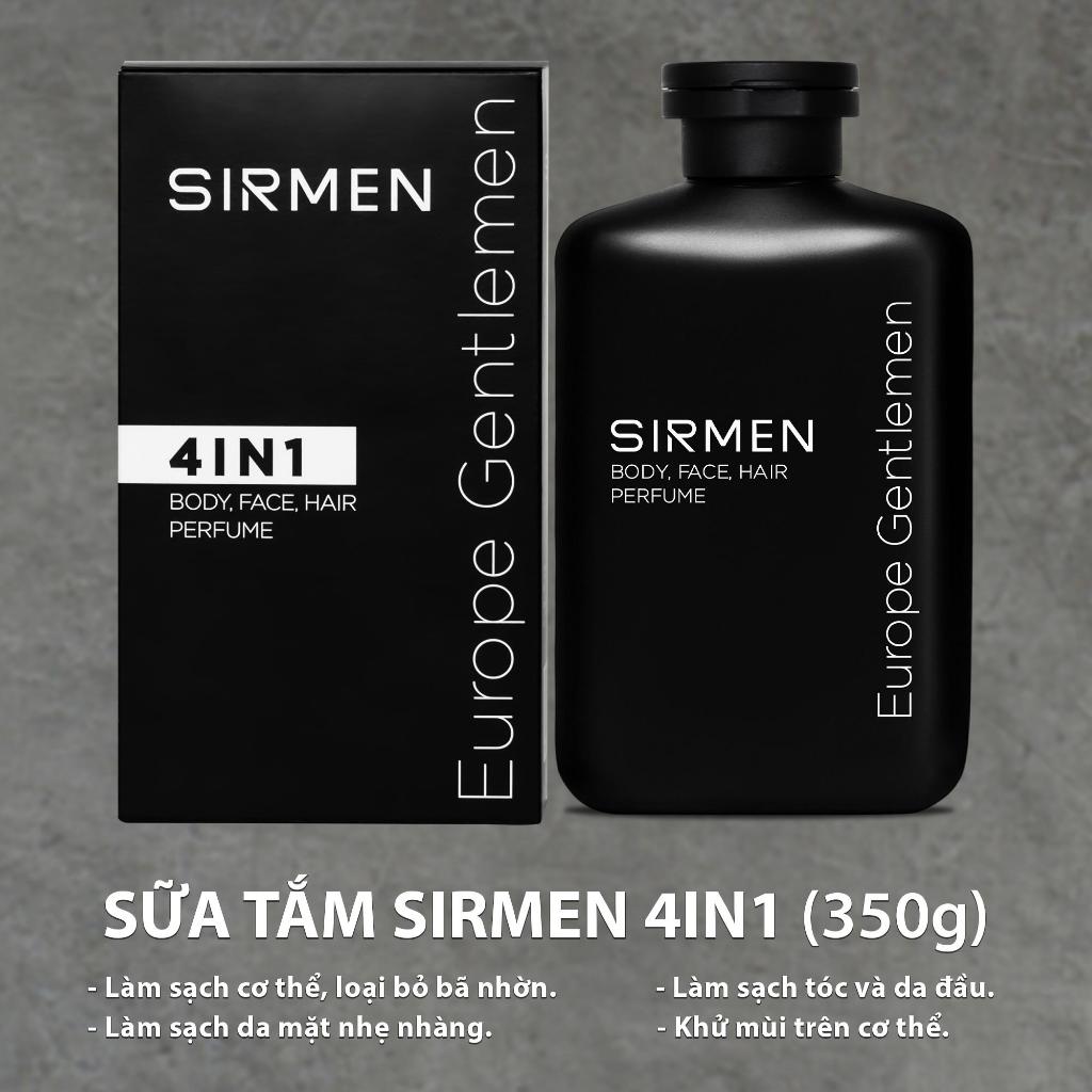 COMBO MILAN EUROPE gồm 02 CHAI Sữa tắm gội nam 4 in 1 hương nước hoa châu Âu SIRMEN Europe Gentlemen cao cấp 350g