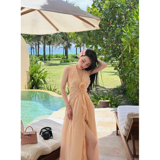 ĐẦM MAXI YẾM TAG HOA XẺ ĐÙI