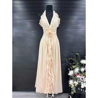 ĐẦM MAXI YẾM TAG HOA XẺ ĐÙI