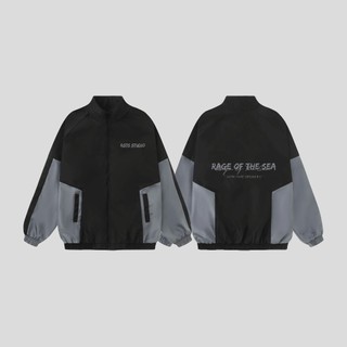 Áo khoác dù hai lớp/jacket unisex form âu rage of the sea "gray toxic jacket"