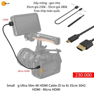 Small Ultra Slim 4K Micro HDMI to HDMI dài 35cm 3042
