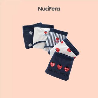 Set 5 quần lót nữ cotton hình trái Dâu đỏ dễ thương_NuciFera