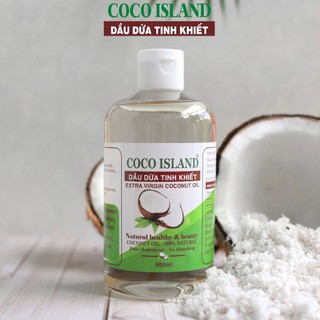 Dầu dừa Nguyên Chất Ép Lạnh Coco island 500ml, dưỡng tóc, dưỡng da, dưỡng môi