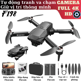 Plycam mini F198 Pro, Máy Bay Điều Khiển Từ Xa 4 Cánh Flycam Cao Cấp Camera HD, Pin Lithium 1800mAh bay 18 Phút
