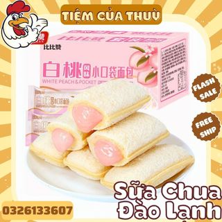 Bánh sữa chua kem đào đài loan phiên bản mới, bánh mì sữa chua đài loan kem đào lạnh,