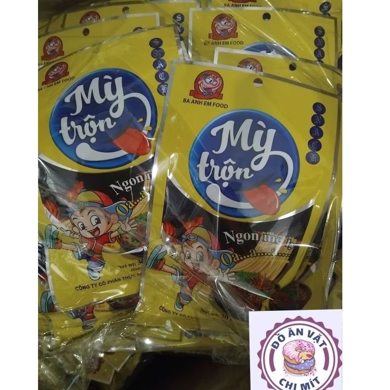 Bán sỉ Snack Mỳ trộn Ba Anh Em foods bịch 30 gói vị chua cay ngon mê ly,đồ ăn vặt.