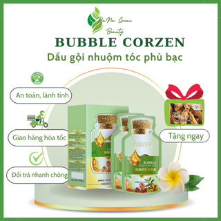 Dầu gội nhuộm tóc phủ bạc BUBBLE CORZEN - Hộp 10 gói dầu gội nhuộm đen tóc, phủ bạc tự nhiên