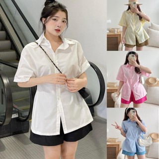 Set Đồ Nữ Mmùa Hè Sơ Mi Cộc Khuy Eo Bấm Mặc 2 Kiểu Kèm Quần Chun Siêu Xinh Mặc Nhóm đi biển mùa hè Hiva UNDERCOOL