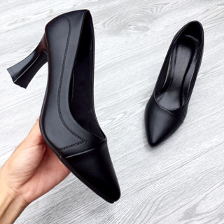  Giày cao gót da mềm 5cm 7cm hoạ tiết thêu cách điệu- Giày cao gót công sở Made in Việt Nam 