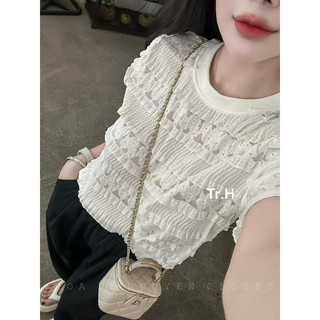 Áo Ren Vân Viền Cộc Tay L1