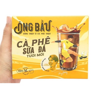 Cà Phê Sữa Đá Ông bầu tươi mới  (Hộp vàng 10 gói x 24gr) HSD T10/2025