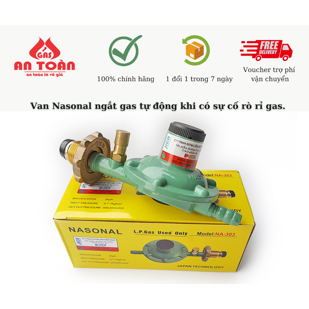 VAN GIÁ RẺ ĐIỀU ÁP NGẮT GAS TỰ ĐỘNG NASONAL NA-555, NA-666, bảo hành chính hãng 24 tháng