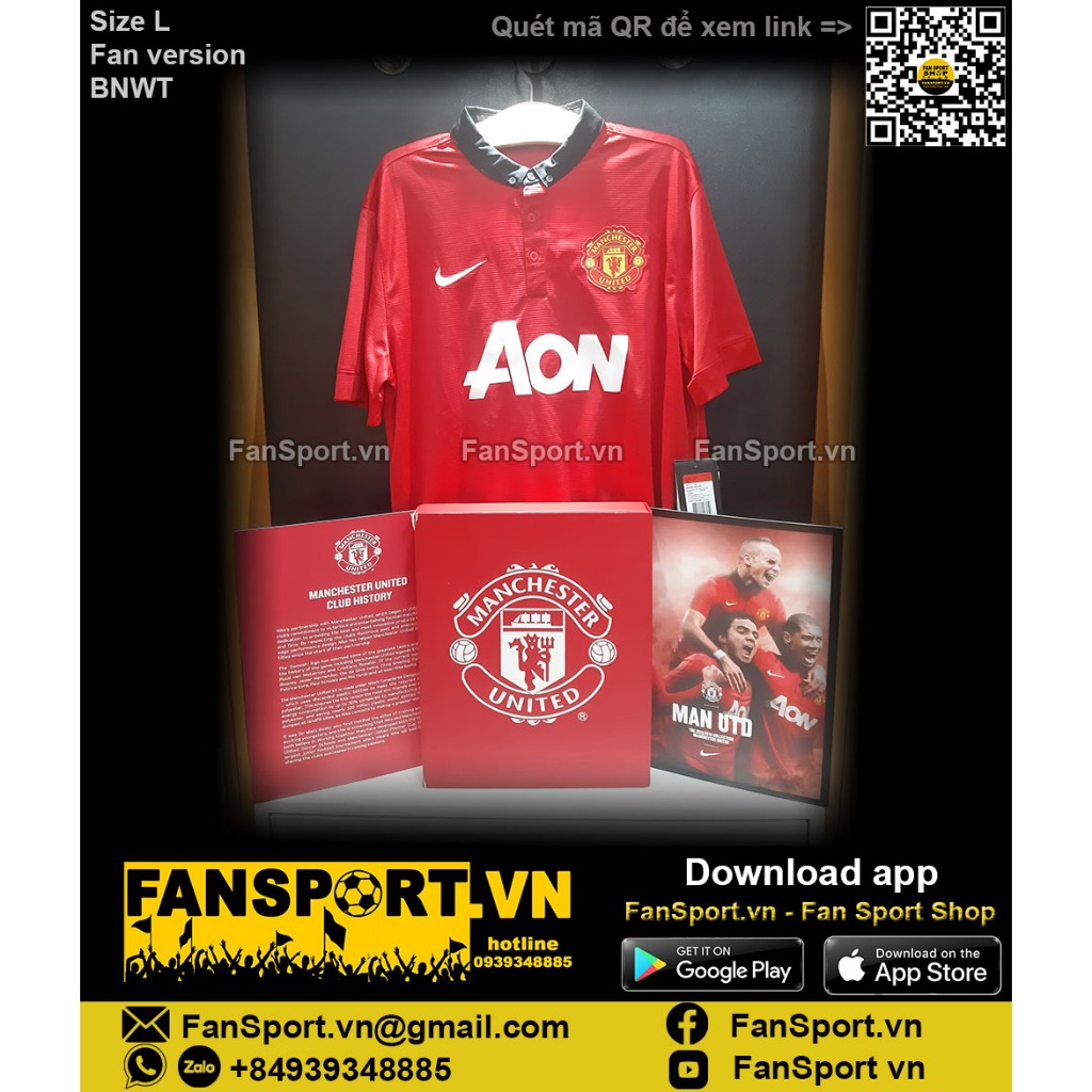 Hộp áo đấu bóng đá Manchester United 2013 tour Asia home shirt jersey 2014 limited bản giới hạn chính hãng 532837 L BNWT