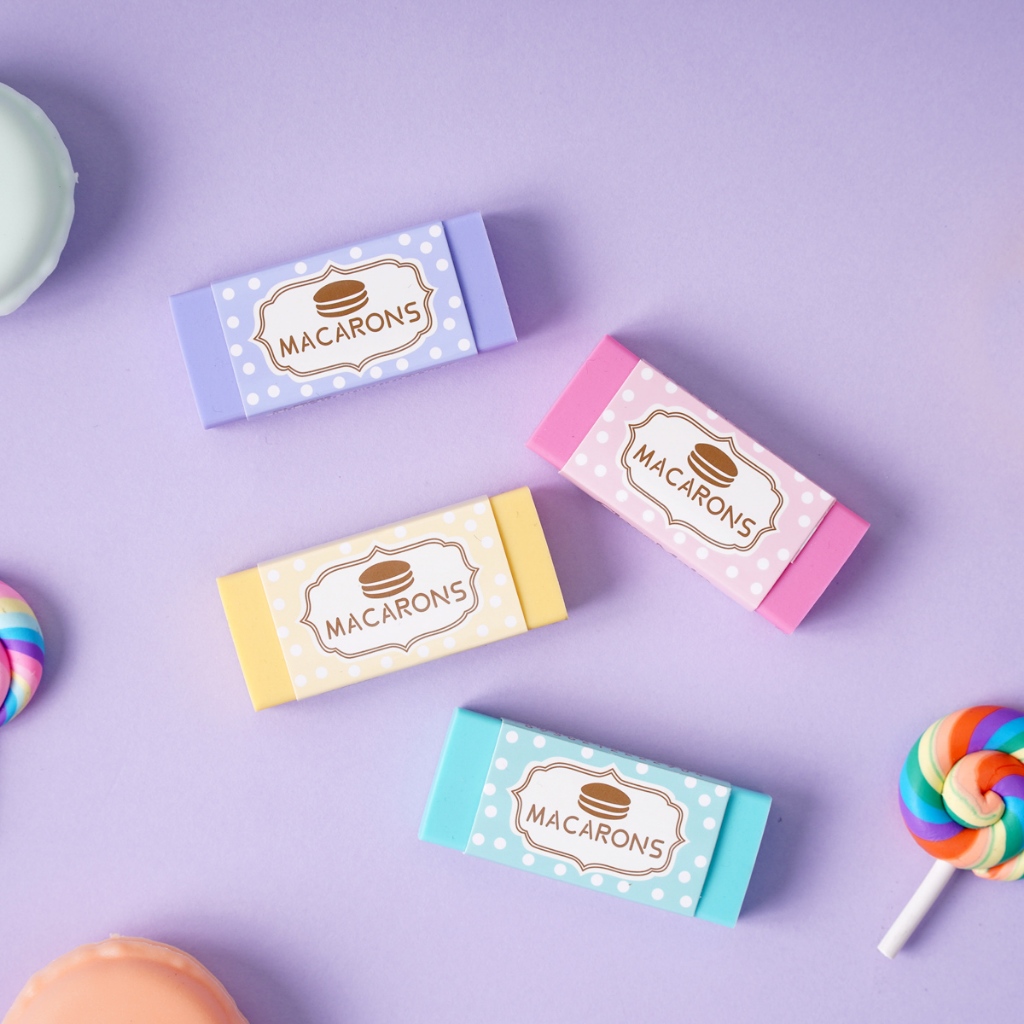 Gôm Tẩy Bút Chì MACARON Cao Cấp, Gôm Tẩy Nano Sạch Nhanh, Ít Vụn An Toàn Cho Học Sinh, Sinh Viên CL-