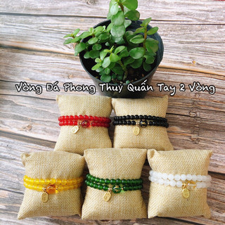 Vòng đá phong thuỷ quấn tay 2 vòng