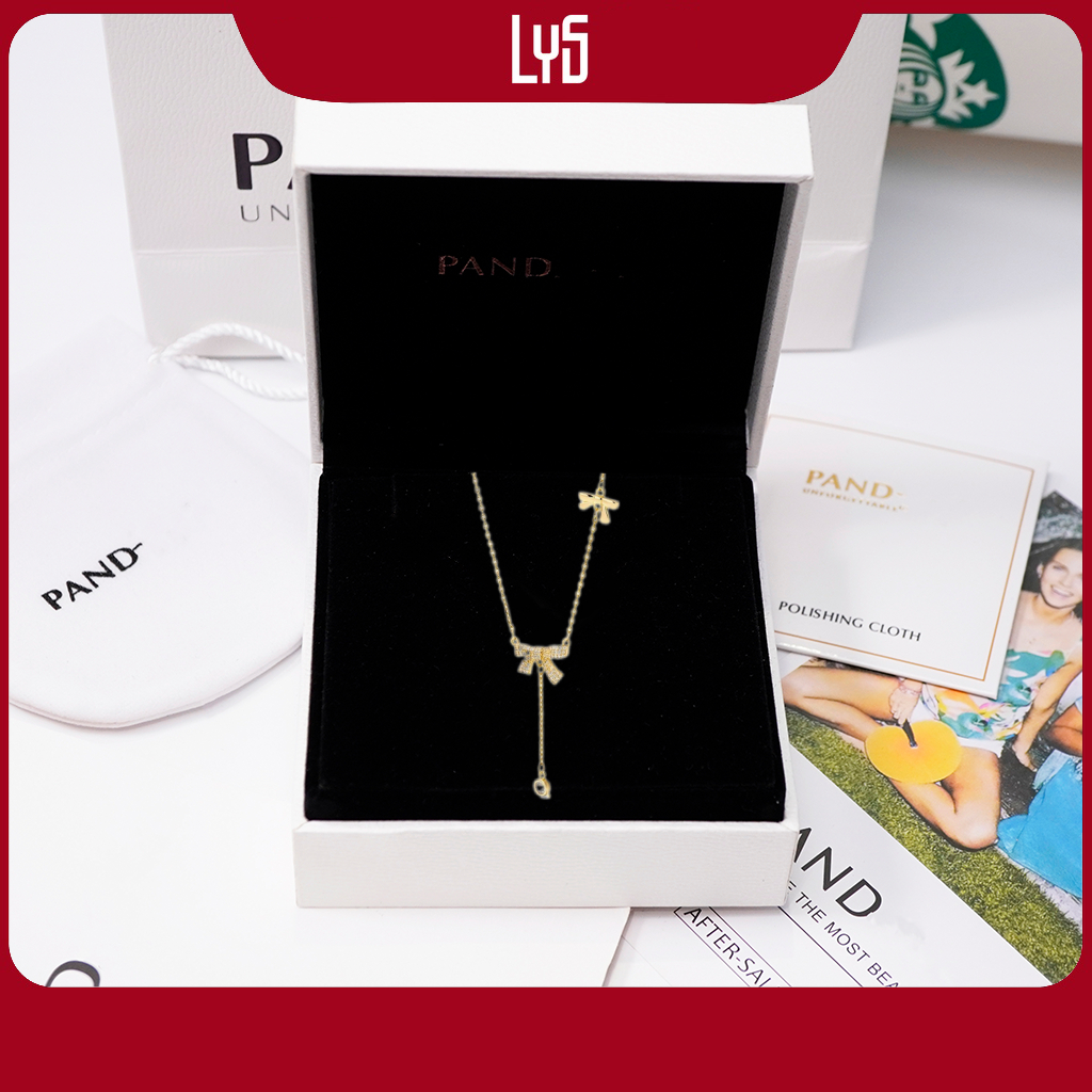 Dây chuyền bạc nữ Lys Butterfly Diamond Necklace Silver 6039GG - Fullbox hộp PAN đầy đủ phụ kiện PAN