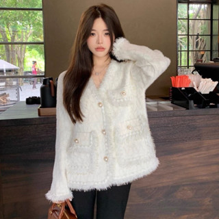  Áo cadigan Len lông cao cấp phối cúc Ngọc dáng dài 