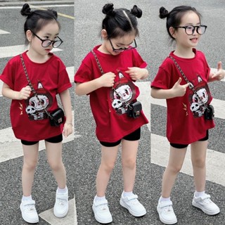 Set legging cho bé gái hình gấu LABUBU, bộ áo thun quần legging siêu co dãn trẻ em.TPKIDS.[M714]