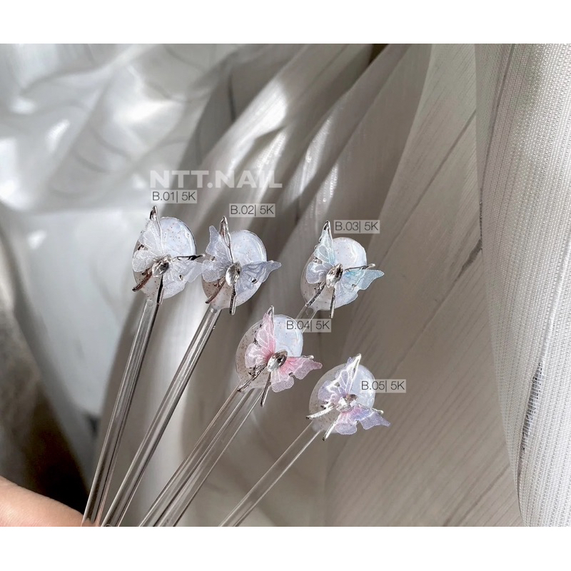 Charm B ướm đá trang trí nail