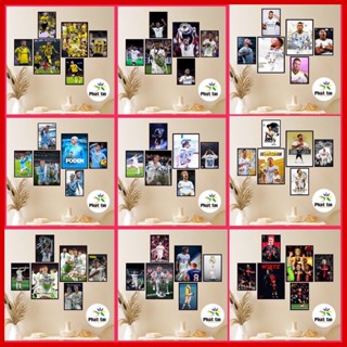 poster bóng đá bộ 6 tấm dán tường, tranh FORMEX DÀY 5mm, ronaldo, messi, toni kross, bellingham, m'pape, vinicius