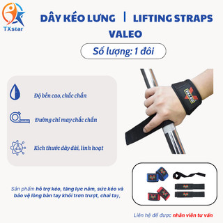 Dây kéo lưng tập Gym Valeo Lifting Straps -Hỗ trợ Deadlift, kéo tạ, lên xà