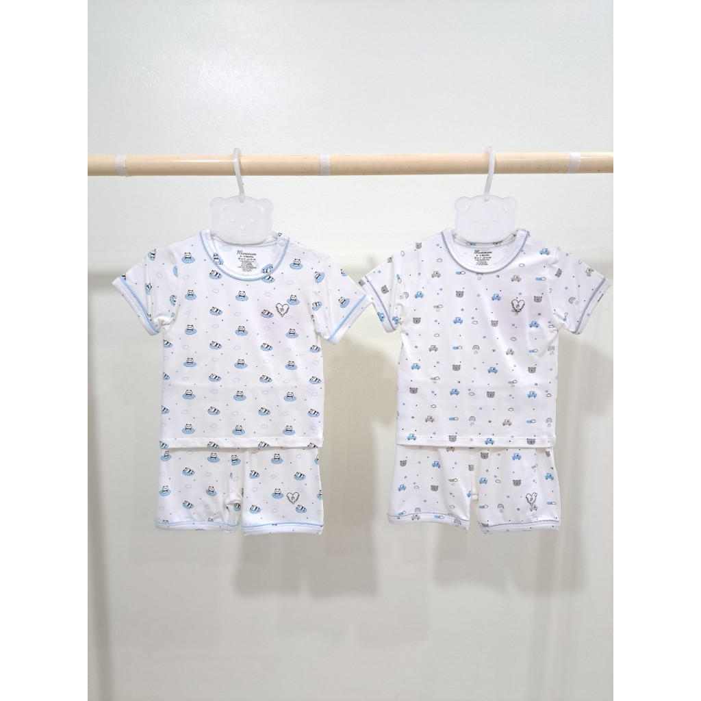 MM010 Bộ cộc tay cài vai mommom họa tiết cho bé từ 6 tháng đến 4 tuổi