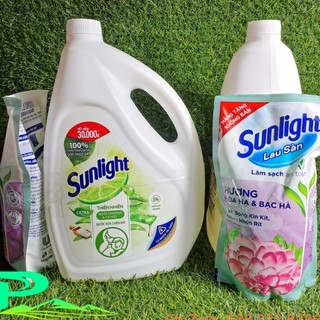 Nước rửa chén Sunlight thiên nhiên can 3,6kg(KẸP LAU SÀN 700g)